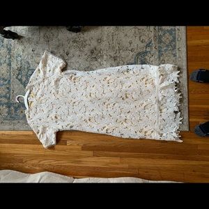 White lace overlay dress